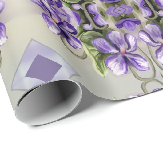 Veilchen in einem Mondglas Geschenkpapier (Rolleneckpunkt)