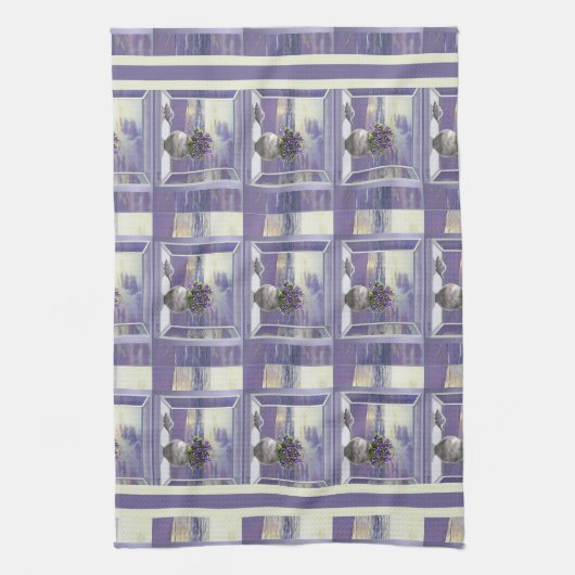 Veilchen in einem Mondglas Geschirrtuch (Vertikal)