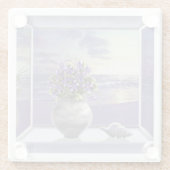 Veilchen in einem Mondglas Glasuntersetzer (Rückseite)