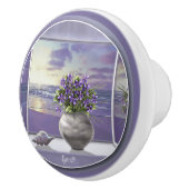 Veilchen in einem Mondglas Keramikknauf (Rechts)