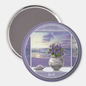Veilchen in einem Mondglas Magnet (Vorderseite/Rückseite)