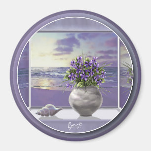Veilchen in einem Mondglas Magnet