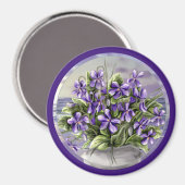 Veilchen in einem Mondglas Magnet (Vorderseite/Rückseite)