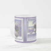 Veilchen in einem Mondglas Mattglastasse (Vorderseite Links)