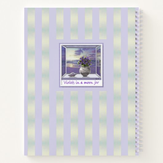 Veilchen in einem Mondglas Notizblock (Rückseite)