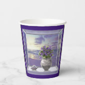 Veilchen in einem Mondglas Pappbecher (Rückseite)