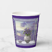 Veilchen in einem Mondglas Pappbecher (Vorderseite)