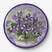 Veilchen in einem Mondglas Pappteller (Vorderseite)