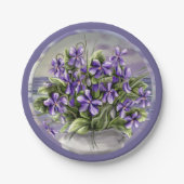 Veilchen in einem Mondglas Pappteller (Vorderseite)