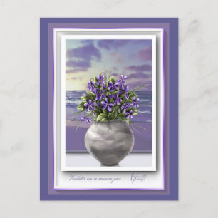 Veilchen in einem Mondglas Postkarte