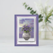 Veilchen in einem Mondglas Postkarte (Stehend Vorderseite)