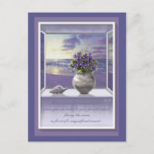 Veilchen in einem Mondglas Postkarte (Vorderseite)