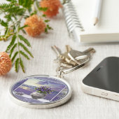 Veilchen in einem Mondglas Schlüsselanhänger (Seite)