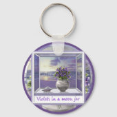 Veilchen in einem Mondglas Schlüsselanhänger (Rückseite)