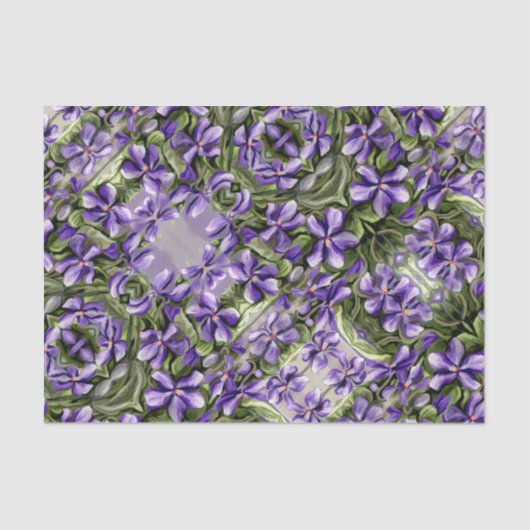 Veilchen in einem Mondglas Seidenpapier (Vorderseite)