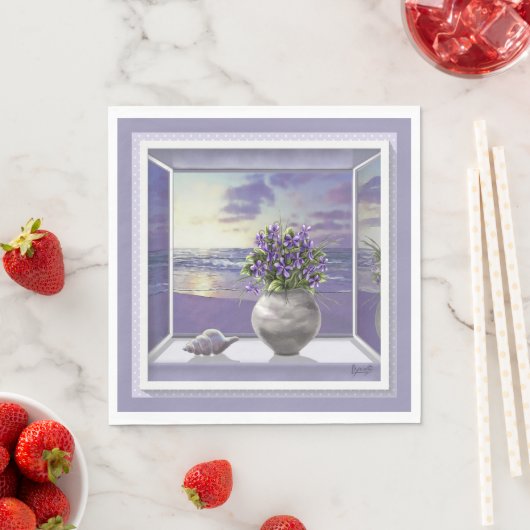 Veilchen in einem Mondglas Serviette (Beispiel)