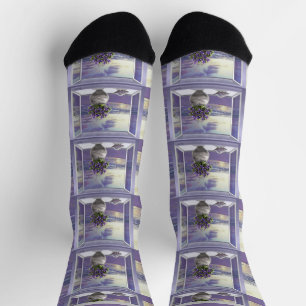 Veilchen in einem Mondglas Socken