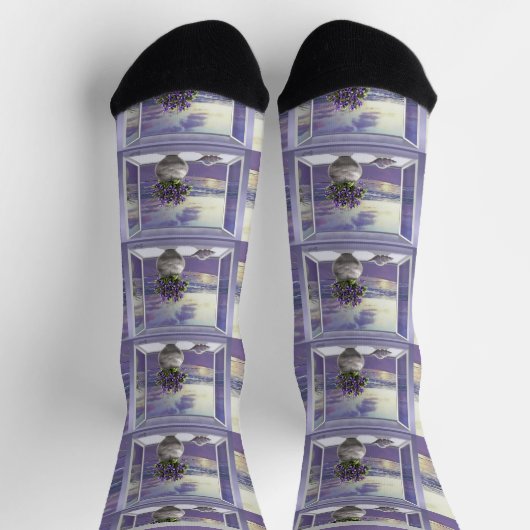 Veilchen in einem Mondglas Socken (Oben)