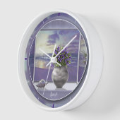 Veilchen in einem Mondglas Uhr (Winkel)