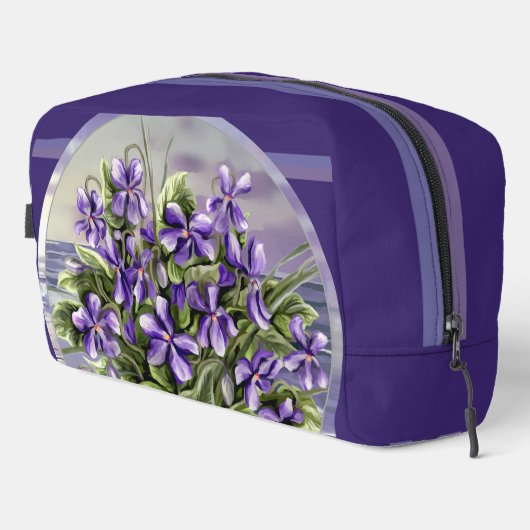 Veilchen in einem Mondglas Waschbeutel (Rechte Ecke)