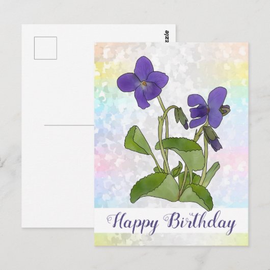 Veilchen Postkarte (Vorne/Hinten)