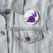 Veilchen-Schmetterling und Rosen-Design Button (Beispiel)