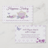 Veilchen Teetasse Teekanne Schmetterlinge Visitenk Visitenkarte (Vorne/Hinten)