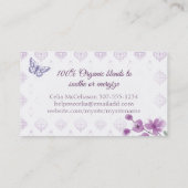 Veilchen Teetasse Teekanne Schmetterlinge Visitenk Visitenkarte (Rückseite)