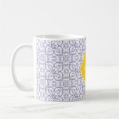 Veilchen-Tulpe-Damaskus-Monogramm-Tasse Kaffeetasse (Links)