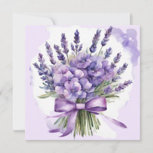 Veilchen- und Lavendelblüten Aquarell  Karte