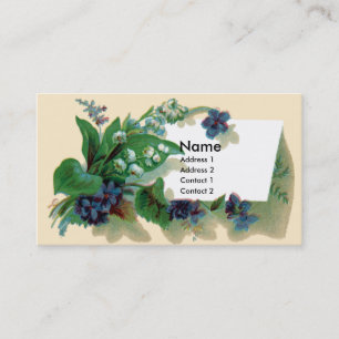 Veilchen und Lilie des Tales viktorianisch Visitenkarte
