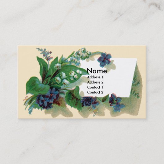 Veilchen und Lilie des Tales viktorianisch Visitenkarte (Vorderseite)