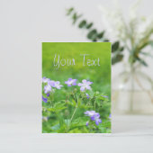 Veilchenblumen auf dem Feld Postkarte (Stehend Vorderseite)