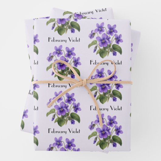 Veilchenblüten im Februar Geschenkpapier Set (Beispiel)