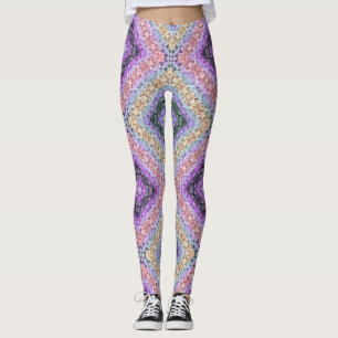 Veilchengraue Dekoration im Retro-Stil Leggings