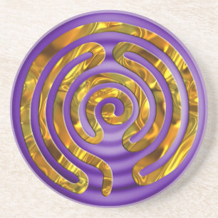 Veilchenkräuselungen Labyrinth GOLD Sandstein Untersetzer