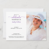 Veilchenmuster für Foto Geburtstag Einladung (Vorderseite)