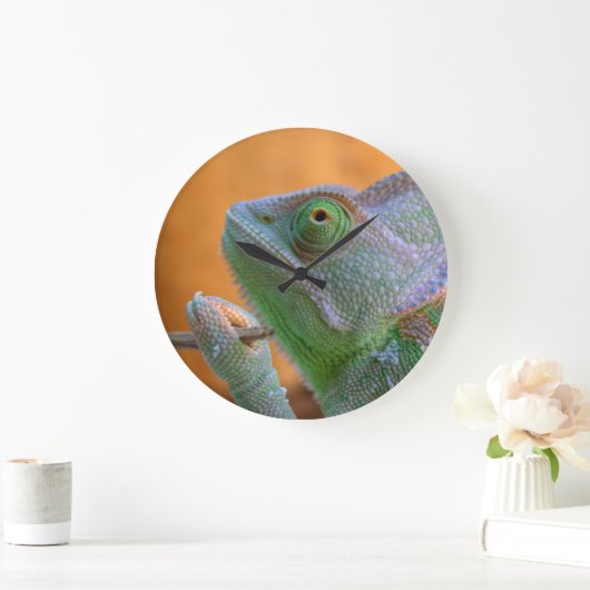 Veiled Chameleon Große Wanduhr (Zuhause)