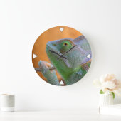 Veiled Chameleon Große Wanduhr (Zuhause)