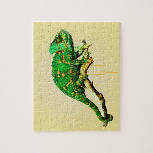 Veiled Chameleon Wasserfarbe Reptile Jigsaw Puzzle (Vertikal)