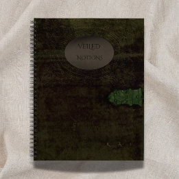 Veiled Notions: Dark Academia Moss Velvet Journal Notizblock