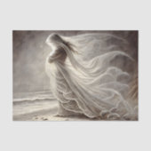 Veiled Woman by the Sea Decoupage Seidenpapier (Vorderseite)