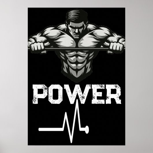 Veiny Power Poster Hardcore Gym Art (Vorne)