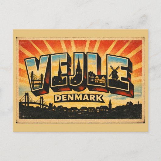 Vejle Dänemark Brücke Postkarte (Vorderseite)