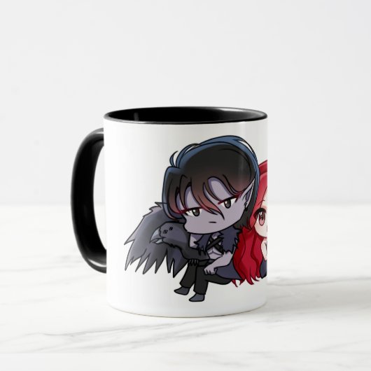 Vekele und Sarah Chibi-Tasse Tasse (Vorderseite Links)