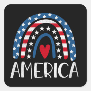 Vektor 4. Juli Tag der Unabhängigkeit Amerikas (1) Quadratischer Aufkleber