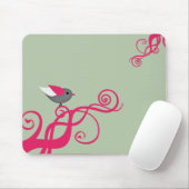 Vektor-Baum mit Vogel Mousepad (Mit Mouse)