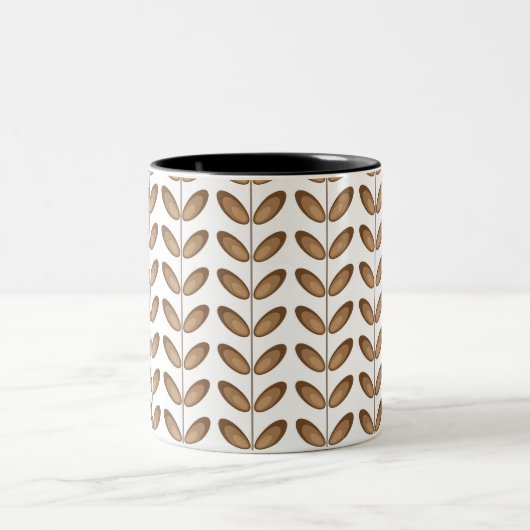 Vektor-Blatt-Designs Zweifarbige Tasse (Mittel)