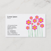 Vektor-Blume III - weiß Visitenkarte (Rückseite)