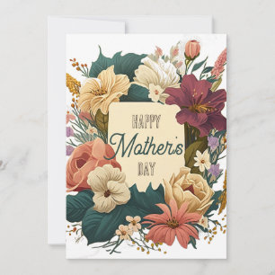 Vektor-Blumenstrauß Muttertags-Personalisierte Nac Feiertagskarte